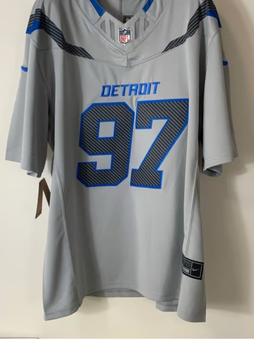 Aidan Hutchinson Silver Stitched Jersey Vapor